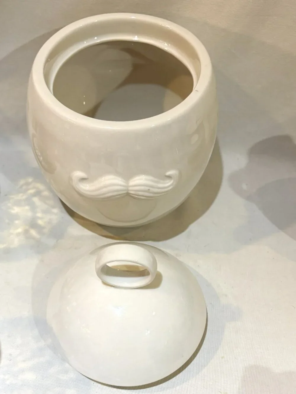 Jonathan Adler Mr & Mrs Muse White Porcelain Lidded Canister Cookie Jar